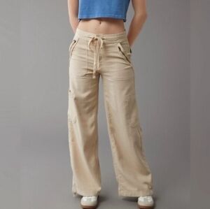 American Eagle Dreamy Drape Baggy Wide Leg Cargo Pants